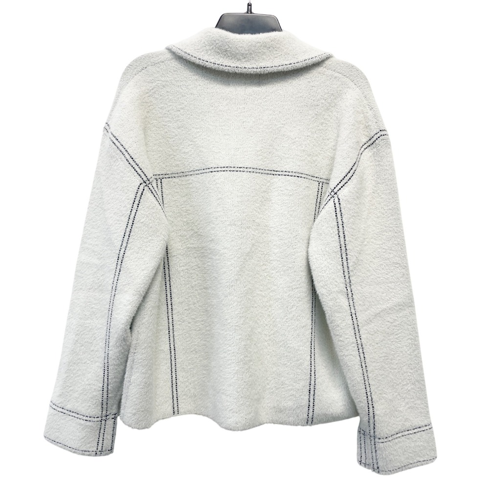 Woolrich X Target Women's Light Gray Fuzzy Knit Shacket Button Up Jacket Size L - Picture 3 of 6